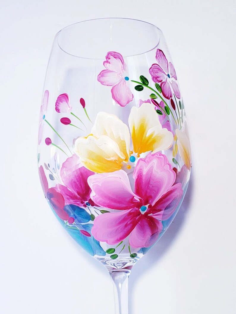 Unbreakable Painted Acrylic Wine Glass Etsy