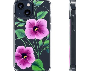 Plum Vine Floral Clear Case for cellphone