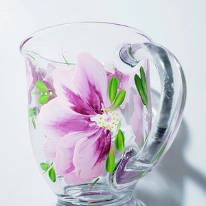 Handpainted Floral designed Coffee or Tea Mug, 15ozs. This Mug is microwave and topshelf dishwasher safe. image 4