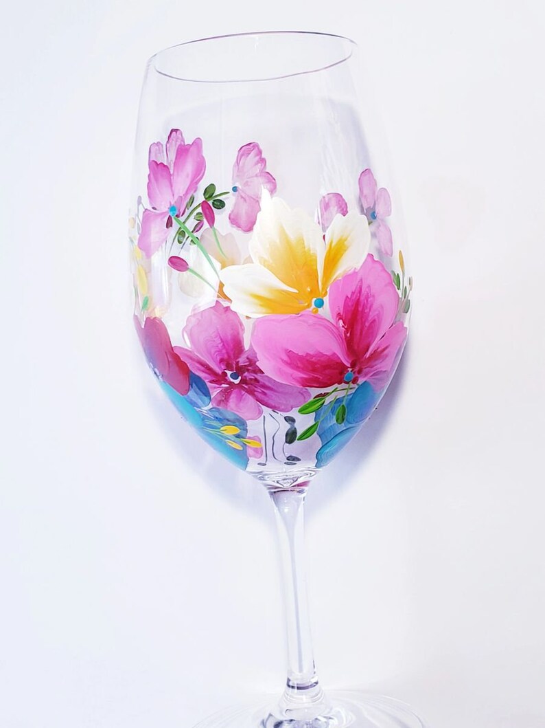 Unbreakable Painted Acrylic Wine Glass Etsy