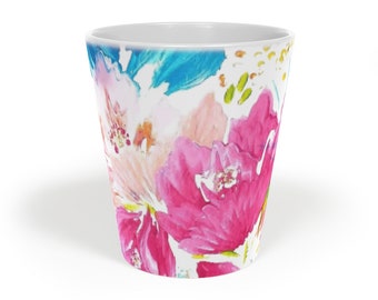 Floral Blooms Latte Mug, 12oz