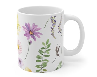 Dancing Flowers Ceramic Mugs, 11oz