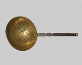 Antique Vtg Early 19th C 1820s Wrought Iron Brass 15 quot Hearth Strainer Fireplace
