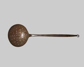Antique Vtg Early 19th C 1820s Wrought Iron 16 quot Hearth Strainer Dipper Fireplace
