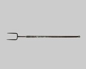 Antique Vtg Early 19th C 1820s Wrought Iron Hearth Roasting Fork Fireplace Nice