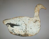 Antique Vtg 19th C 1800s Sheet Iron 28 quot Long Snow Goose Silhoutte Weathervane Early Paint