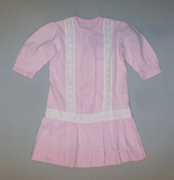 Old Vtg Ca 1910s Edwardian Small Girls Pink Dress… - image 2