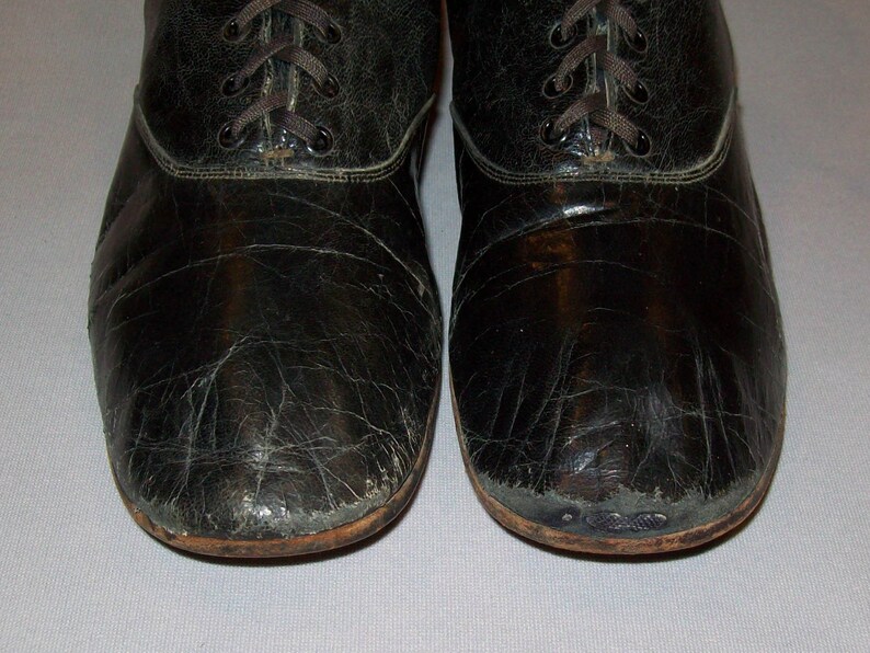 Old Antique Vtg 1900s Mens Edwardian / Victorian Leather Shoes Etsy