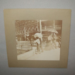 Antique 19th C 1880s Mounted Photo Black Boy With Large White Bundle on His Head