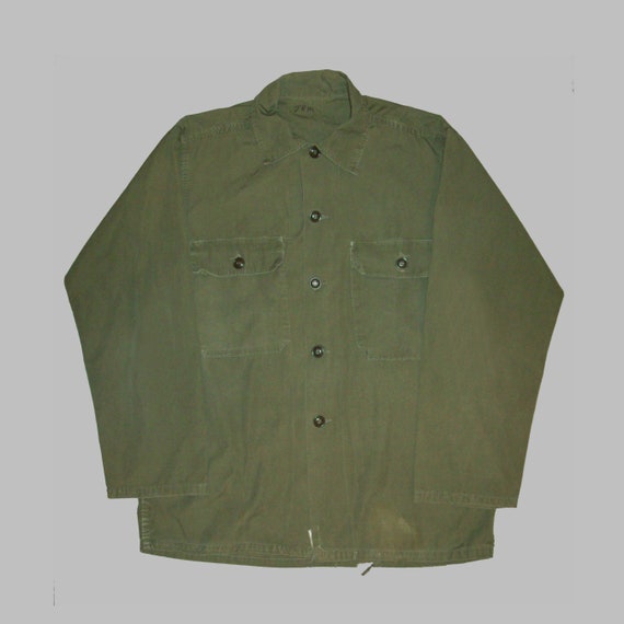 Old Vtg 1960s Vietnam War US Army Uniform Poplin … - image 1