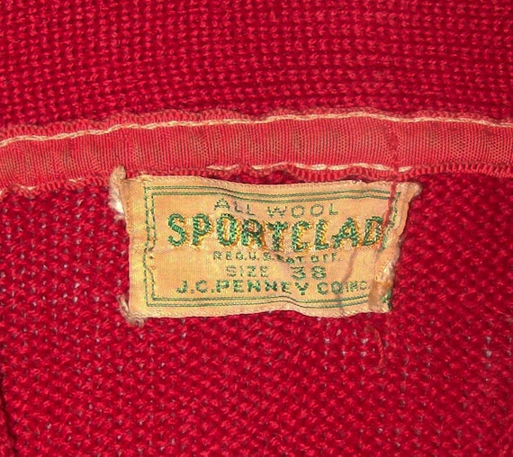 Old Vtg 1950s Letterman Varsity Sweater Size 38 S… - image 3