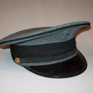 Old Vtg Mid 1900s Virginia Military School Boys Visor Cap W/State Seal Buttons