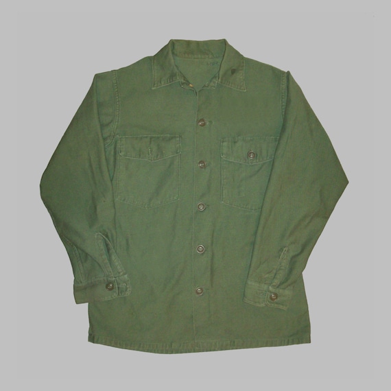 Old Vtg 1960s Vietnam War US Army Uniform Fatigue Shirt Size