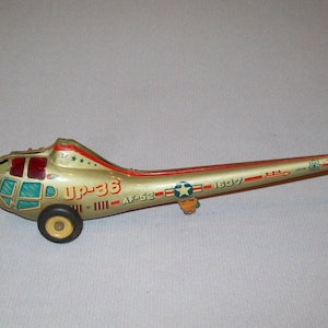 Vtg 1950s Friction Tin Toy Helicopter Korean War Era UP-36 Sikorsky Style Japan