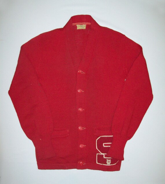 Old Vtg 1950s Letterman Varsity Sweater Size 38 S… - image 2