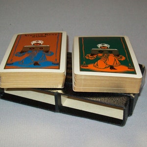 Antigo antigo Vtg 1930 não utilizado Atwater Kent Radio cartas de baralho duplo com caixa