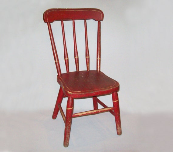 Original Antique 19th C 1850s Rod Back Windsor Youth Chair Etsy