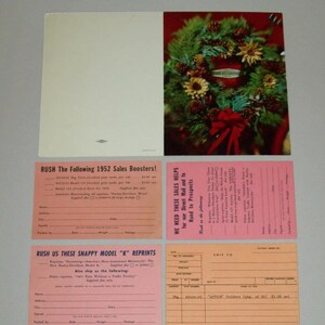 Vtg Ca 1950s Harley Davidson 1952 Motorcycles Dealer Christmas and Post Cards