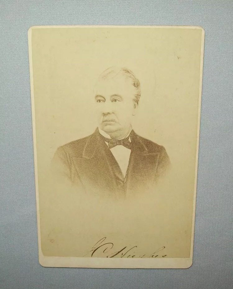 Antique Ca 1870s Cabinet Card Photo John C Hughes 1821-1881 Iowa State University Photograph
