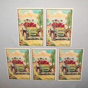 Rare Group of Five Old Vtg 1953 Bowman Antique Autos Card’s All #32 Great Condition