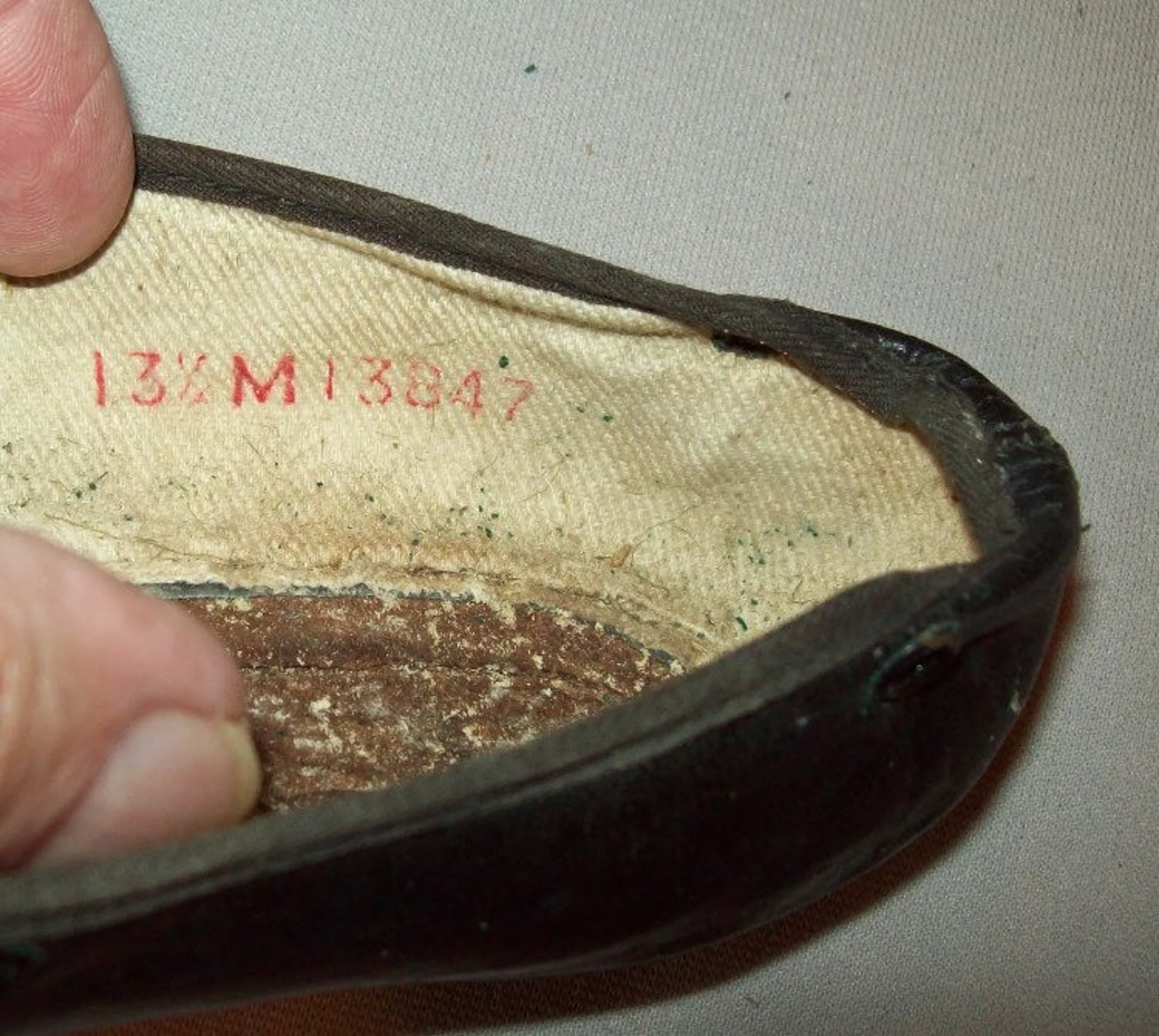 nice 19th c pair of mid 19th century leather ballet slippers or shoes