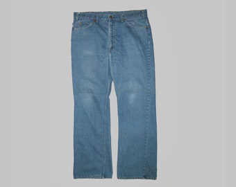 Vintage 70s 80s Levis 517 Jeans Straight Boot Cut Dark Wash Orange