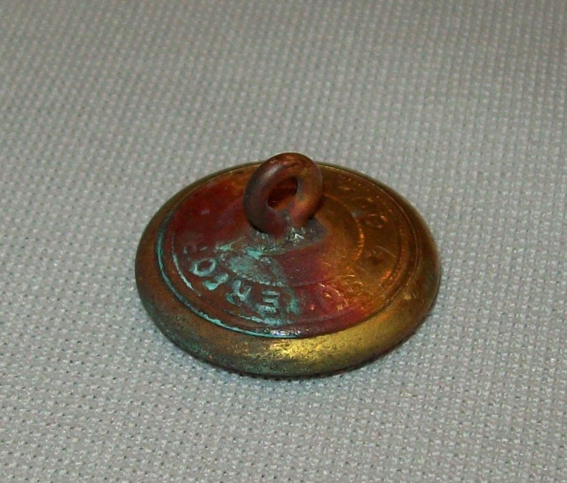 Antique Ca 1910s Jones Bros Salina Brass Button Workwear Clothing Coat Denim Old Vtg