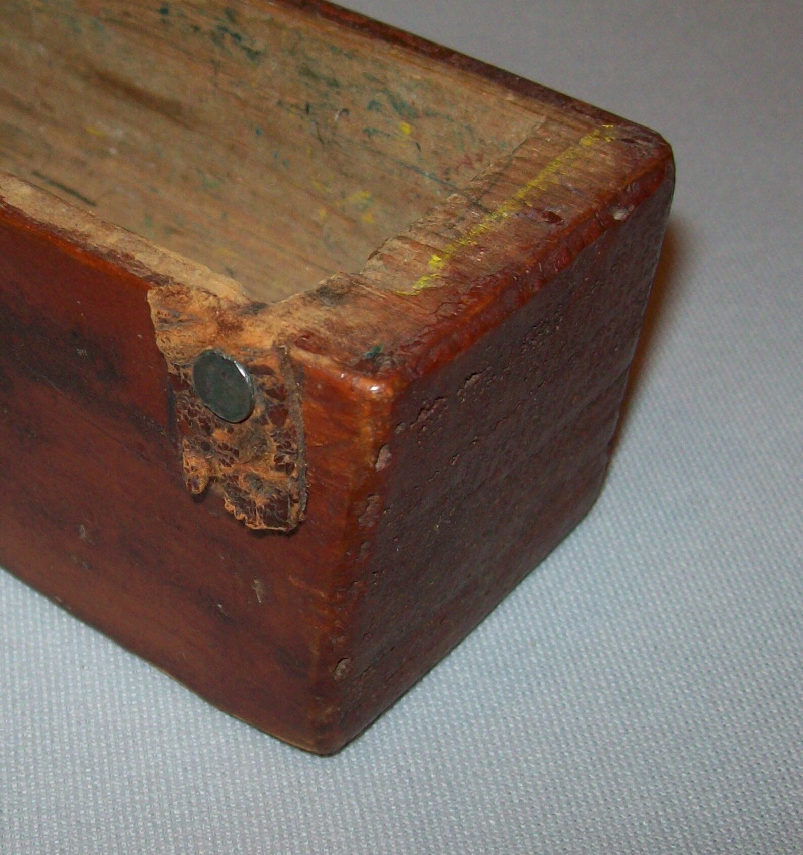 Antique Vtg 19th C 1800's Wooden Box Carved From One Piece Etsy