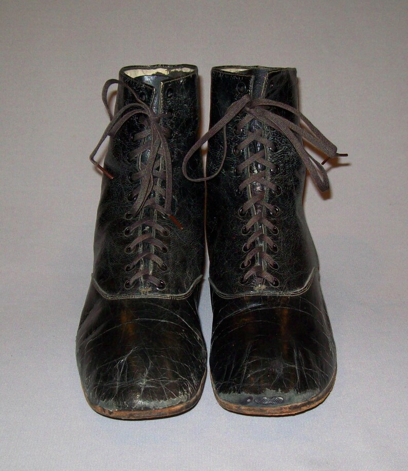 Old Antique Vtg 1900s Mens Edwardian / Victorian Leather Shoes Etsy