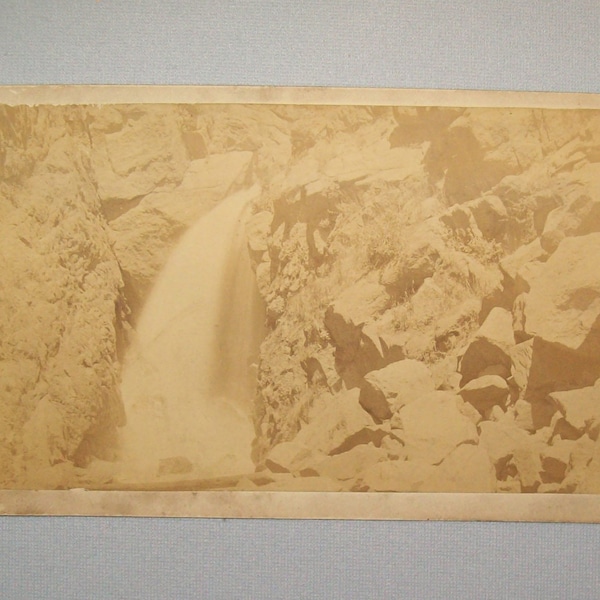 Antique Vtg 1880s Two Cabinet Card Photos Waterfall Gillinghams Rocky Mountains