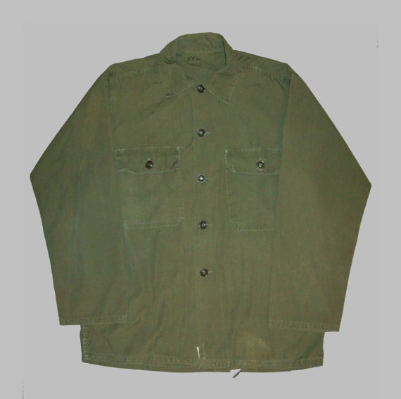 Old Vtg 1960s Vietnam War US Army Uniform Poplin … - image 2