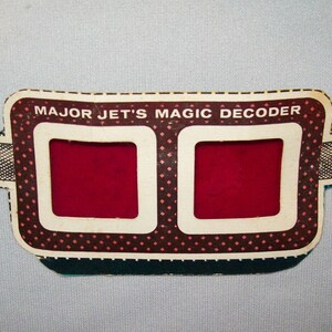 Viejo Vtg Ca 1960s Cartón Major Jet's Magic Decoder 3-D Premium Muy agradable