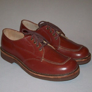 Old Antique Vtg C 1930s Deadstock Womans Yanagins Brown Leather Shoes Size 4.5