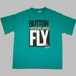 Viejo Vtg Fechado 1990 Levis 501 Botón Tu Fly Camiseta Camiseta Mangas de puntada única