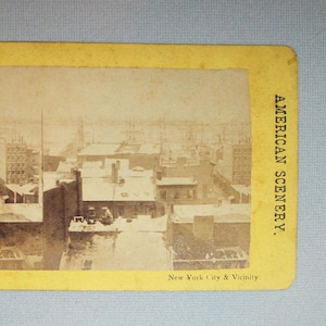 Old Antique Vtg Ca 1870s Tall Masted Ships New York Stereoview Photo Card