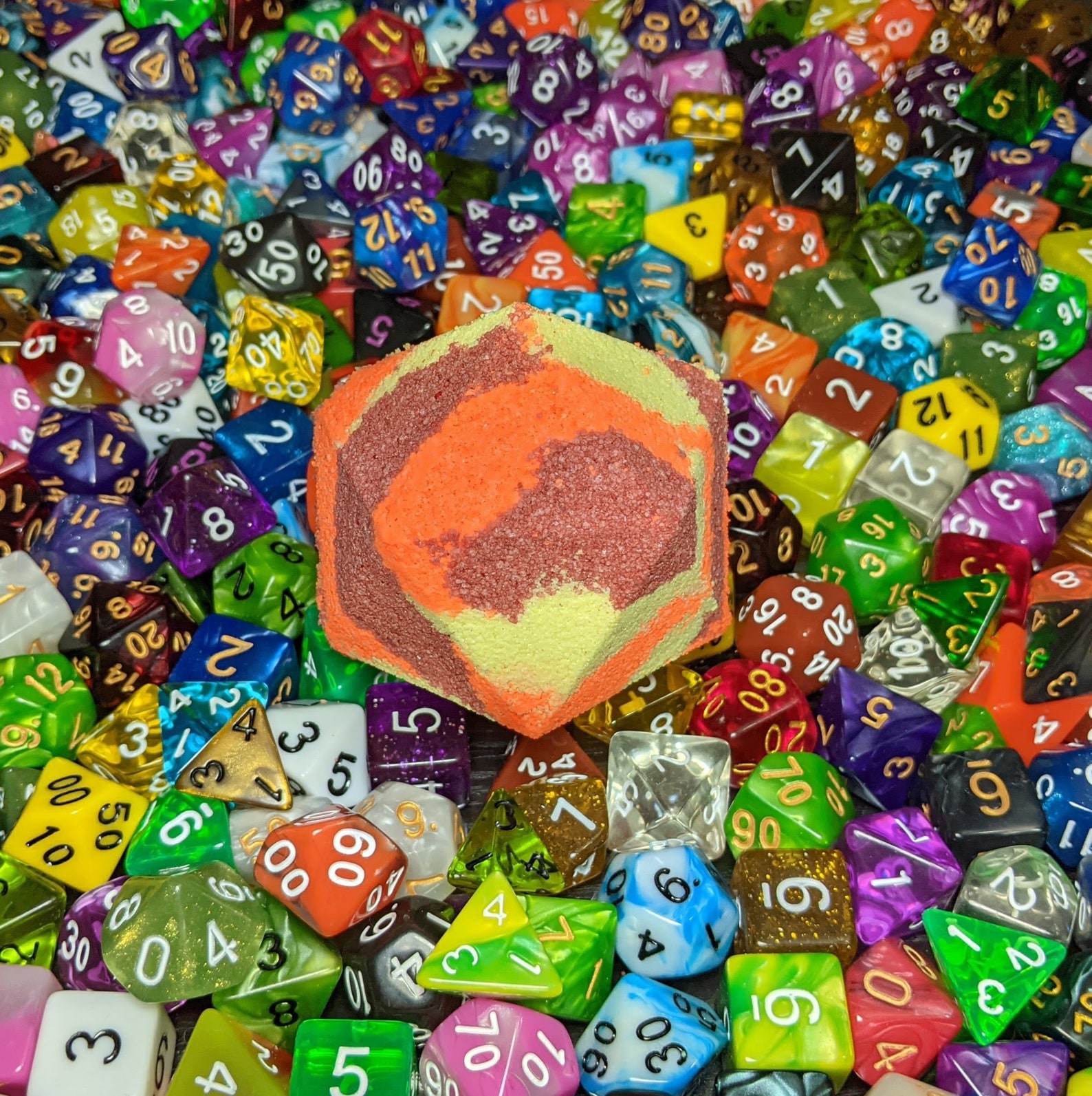 D&D Fire Bolt Themed Bath Bomb With Random Dice Etsy