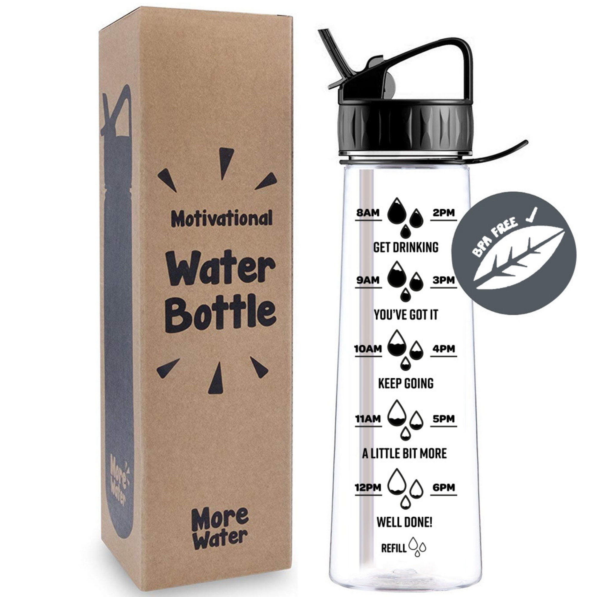 Water Bottle With Straw Motivational Drinks Bottles with Etsy