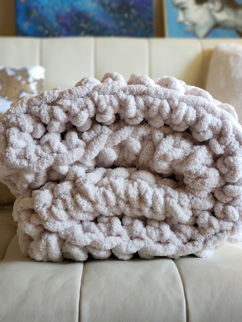 Chunky Yarn Throw Blanket Pattern / Chunky Chenille Crochet Etsy