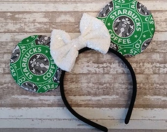 Starbucks Disney Ears Headband, Starbucks Mickey Ears Headband, Disney Starbucks Ears, Starbucks Minnie Ears, Starbucks Headband