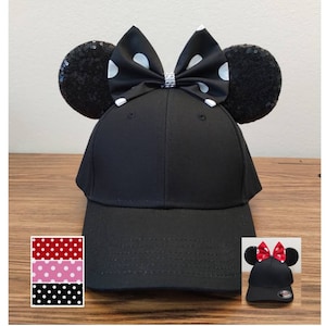Minnie Ears Hat with Sequin Ears | Disney Mickey Ears Hat for Adults | Minnie Mouse Disney Baseball Hat | Mickey Ears Snapback Hat