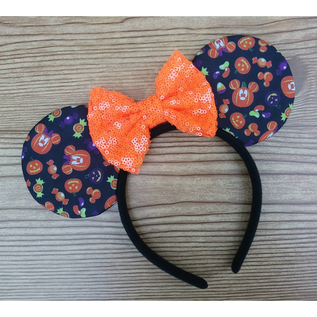 Pumpkin Mickey Ears Headband for Adults, Disney Halloween Ears, Pumpkin ...