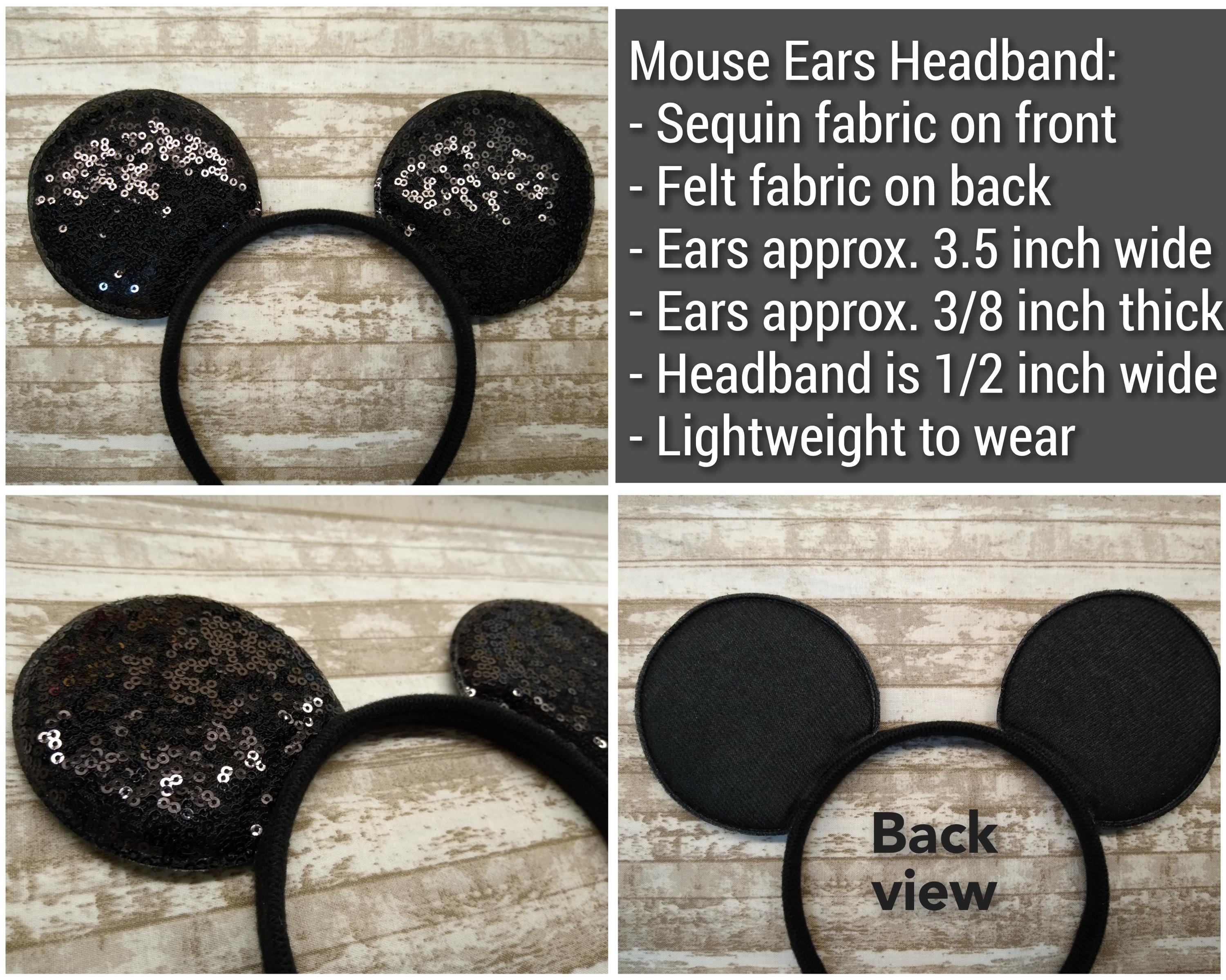 Disney Black Sequin Mickey Mouse Ears Headband Disney. Parks Polka Dot Red Bow Minnie Mickey Mouse Black  main image 4