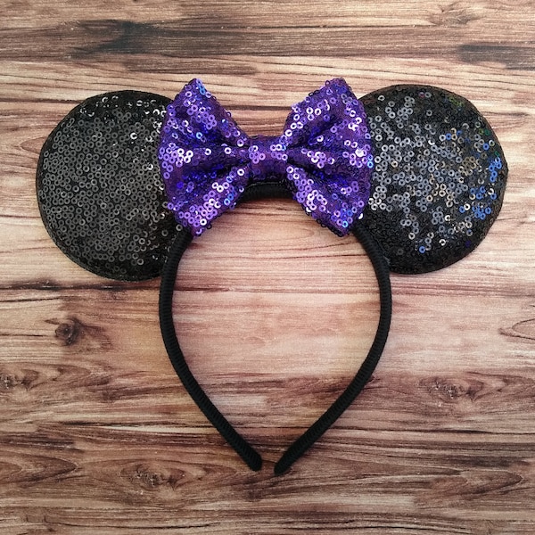 Violet Purple Disney Ears Headband, Minnie Ears Headband
