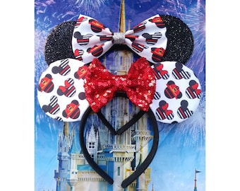 Thin Red Line Firefighter Mickey Ears, Disney Headband