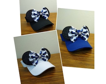 Thin Blue Line Disney Visor Hat | Disney Thin Blue Line Mickey Ears | Police Mickey Ears Visor | Thin Blue Line Minnie Ears Visor