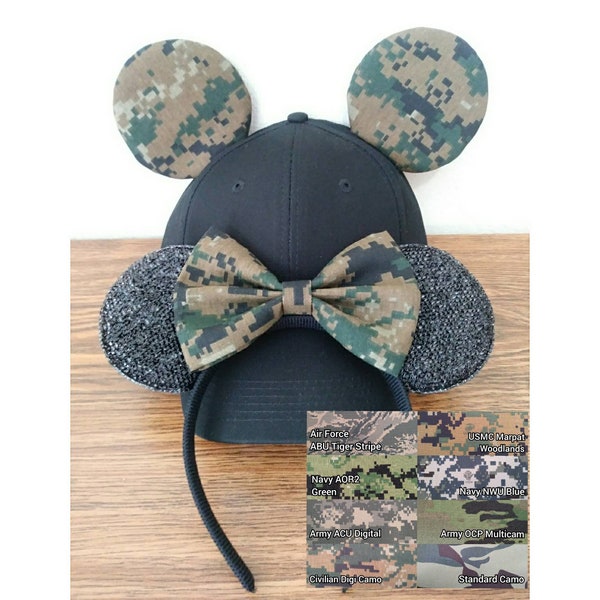 Digital Camouflage Disney Ears | Digicam Mickey Ears | Military Camouflage Minnie Mouse Ears