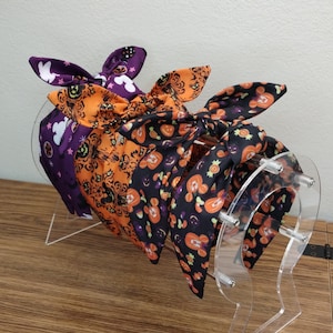Disney Halloween Headband, Halloween Minnie Knotted Bow Headband, Halloween Mickey Top Knot Headband, Pumpkin Mickey Tie Knot Headband