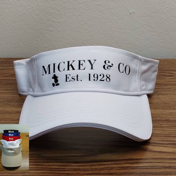 Disney Visor Hat for Adults Men Women, Mickey Visor Hat, Mickey and Co. Est. 1928, RunDisney Visor Hat, Cotton Visor, Mesh Visor