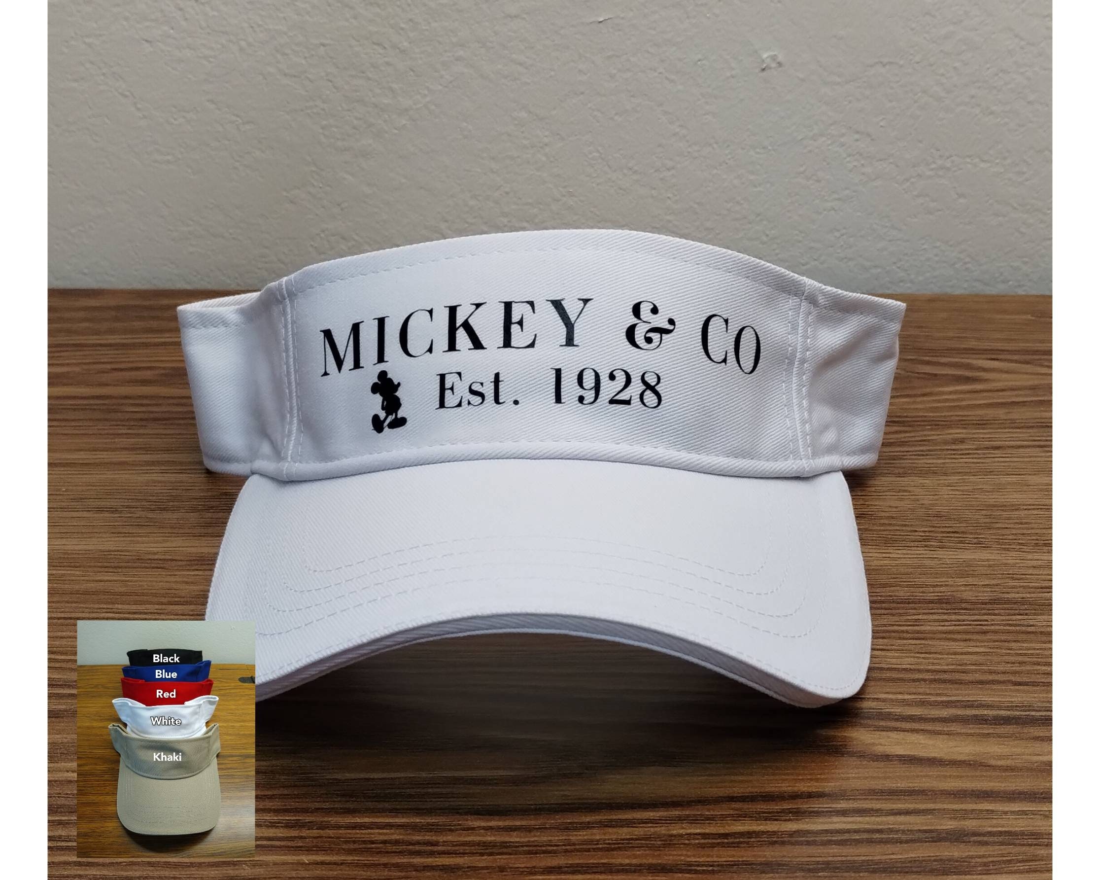 Disney Visor Hat for Adults Men Women, Mickey Visor Hat, Mickey and Co. Est. 1928, RunDisney Visor Hat, Cotton Visor, Mesh Visor