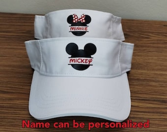 Personalized Mickey or Minnie Visor, Disney Sun Visor Hat, Minnie or Mickey Visor, RunDisney Visor Hat, Disney Visor for Men, Women, Adults